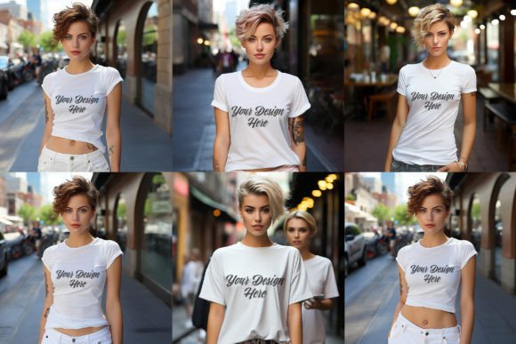 Download Girl White T Shirt PSD Mockup - T shirt Collection