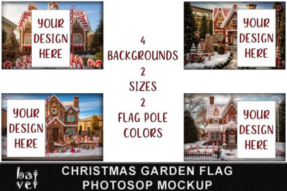 Download Christmas Garden Flag Mockup Bundle PSD - Flag mockup Collection