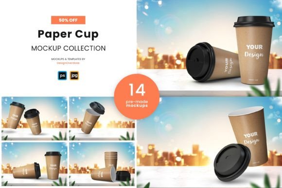 Download 14 Paper Coffee Cup Mockup - Premium Bundle